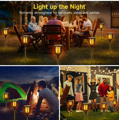 Solar Flame Torch Lights for Garden Paths & Lawn Edges – 1/2 Pack