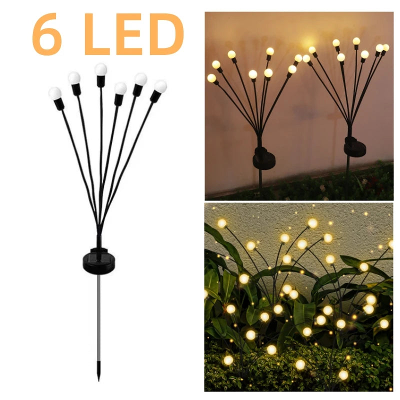 Swaying Solar Firefly Garden Lights for Patios & Garden Beds – 6/8/10 LED