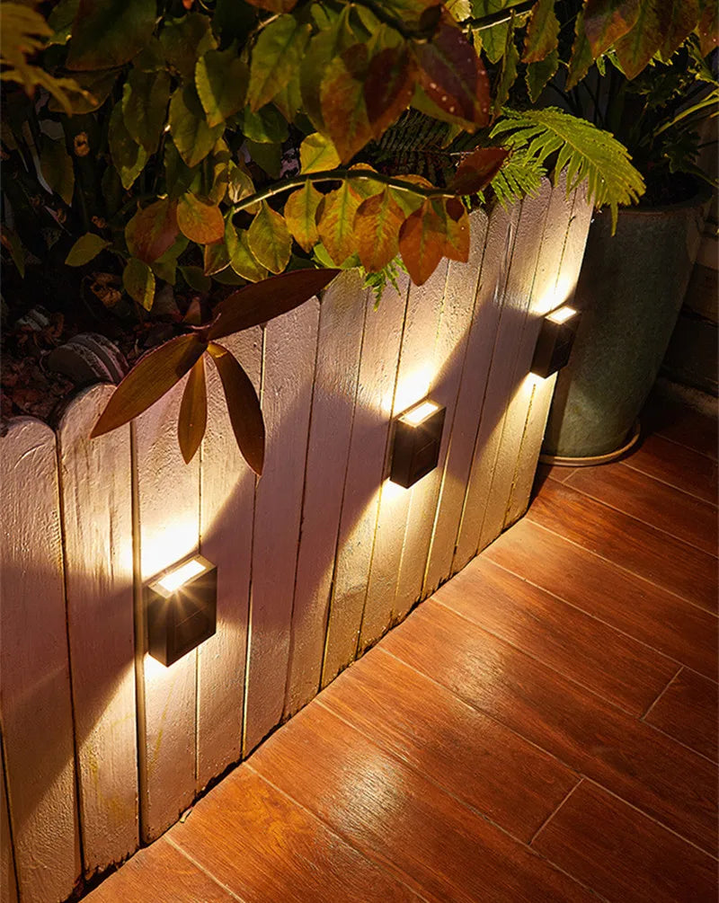 Solar Wall Lights with Dusk-to-Dawn Sensor for Porch & Fence – 6/8/12 LED