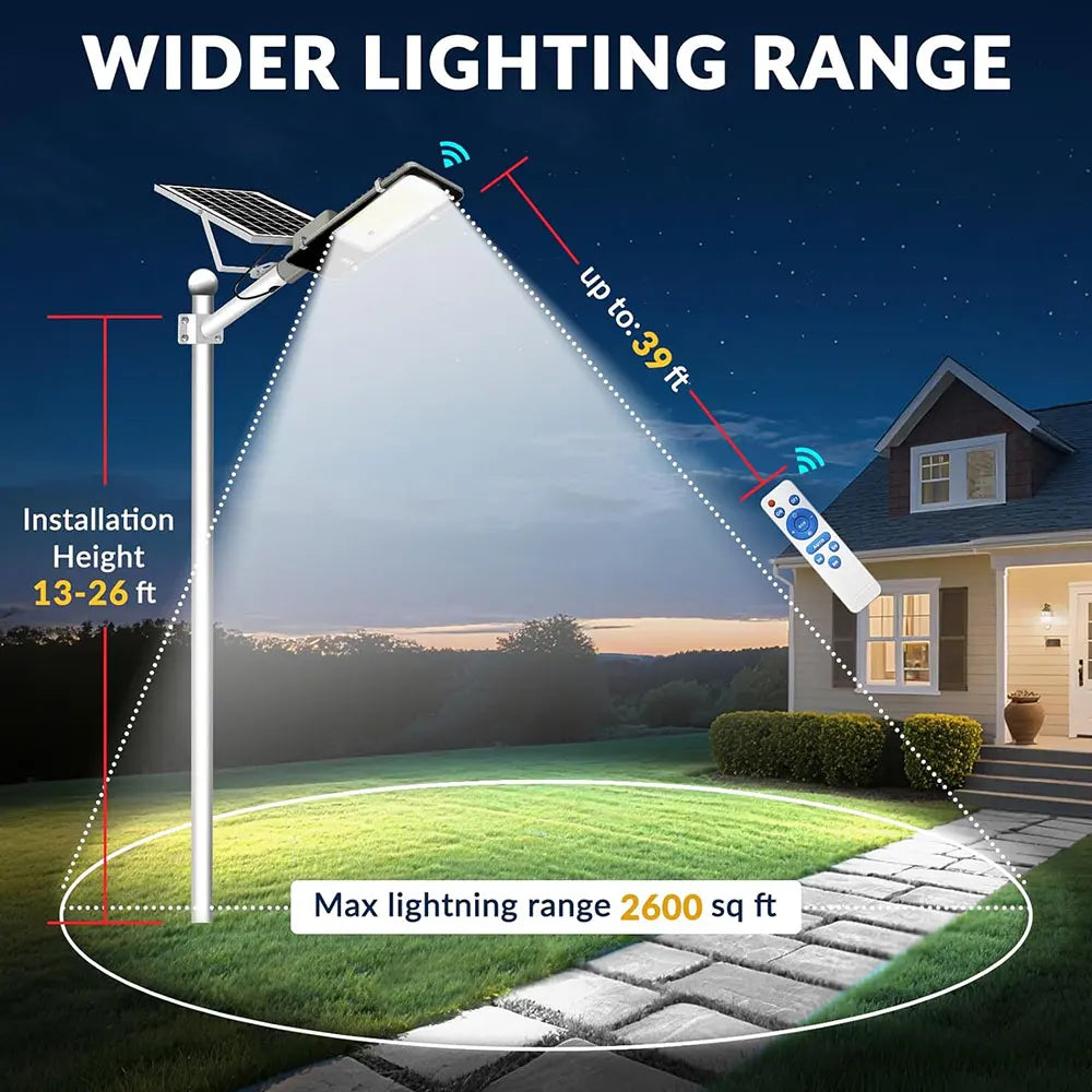 Solar Street Lights Outdoor Waterproof Dusk to Dawn LED Security Lamp for Parking Lot Yard Pathway 1-4 Pack