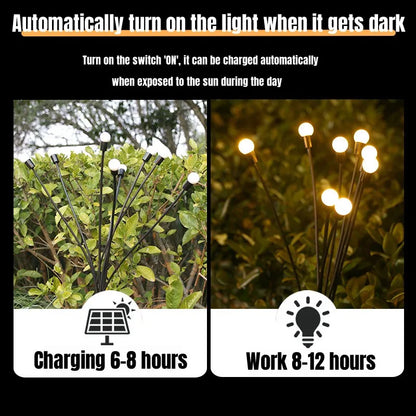 Swaying Solar Firefly Garden Lights for Patios & Garden Beds – 6/8/10 LED