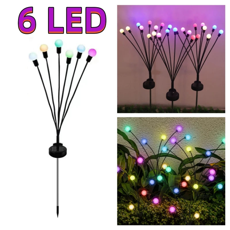 Swaying Solar Firefly Garden Lights for Patios & Garden Beds – 6/8/10 LED