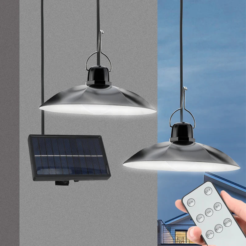 Solar Pendant Light with Remote Control – Single/Double Head