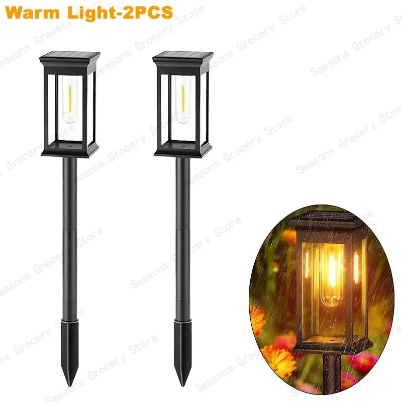 Vintage Solar Pathway Lights for Garden Walkways & Lawn Edges – 4/6/8 Pack