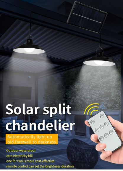 Solar Pendant Light with Remote Control for Sheds & Patios – Single/Double Head