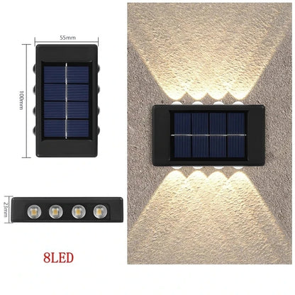 Solar Wall Lights with Dusk-to-Dawn Sensor for Porch & Fence – 6/8/12 LED