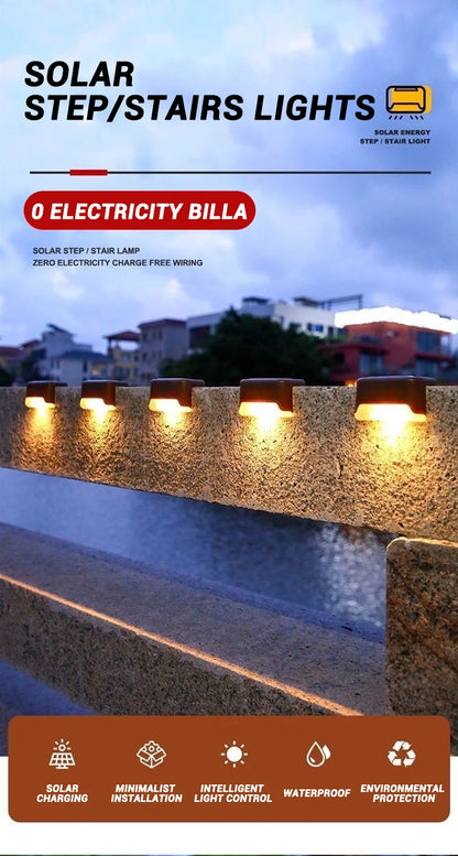 Solar Step & Deck Lights for Outdoor Stairs – 4/8/12 Pack