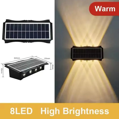 Up & Down Solar Wall Lights for Fences & Patio Walls – Warm White/RGB