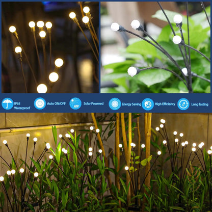 Swaying Solar Firefly Garden Lights for Patios & Garden Beds – 6/8/10 LED
