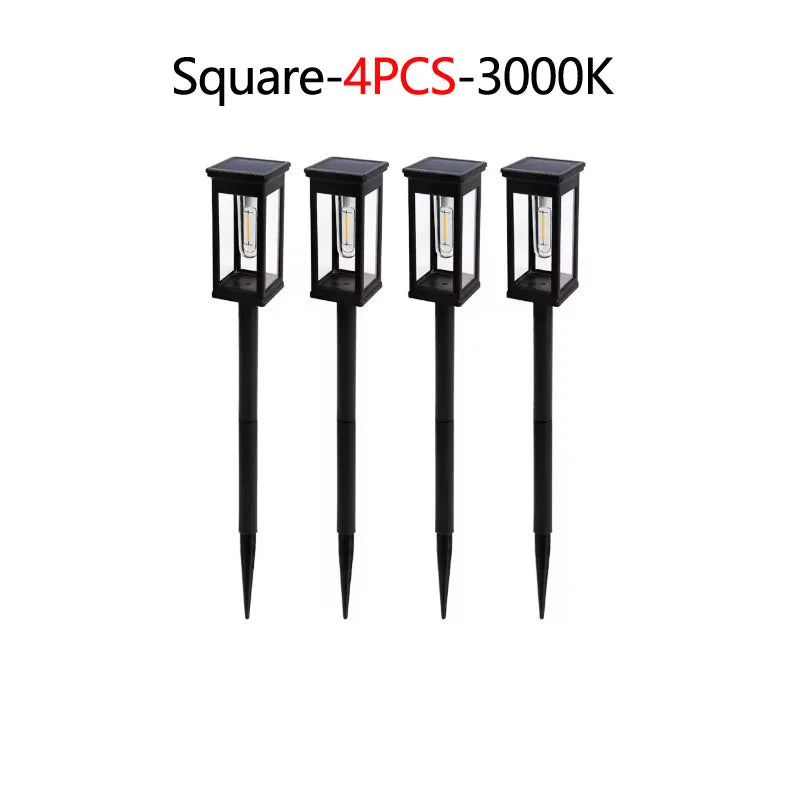 Retro Solar Pathway Lights for Garden Walkways & Backyard Paths