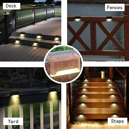 Solar Step & Deck Lights for Outdoor Stairs – 4/8/12 Pack