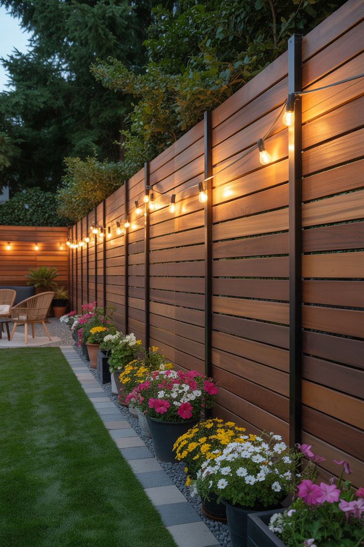 Solar lights placed along a driveway at dusk