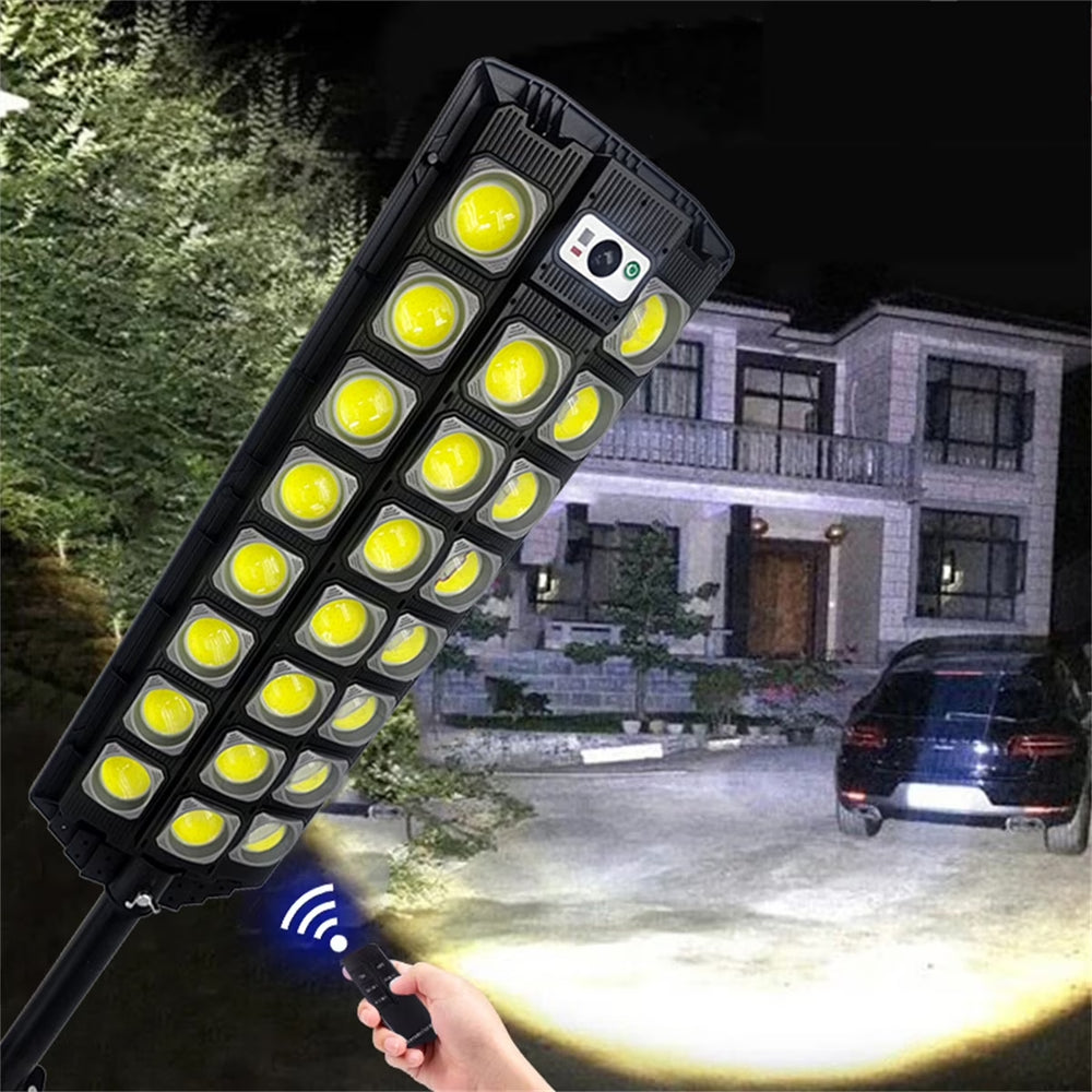 Solar Street Lights,150000Lm Super Bright Outdoor Solar Lights Dusk to Dawn, Large Solar Street Lights Waterproof, Solar Security Flood Lights for Area Lighting Yard Garden Patio Parking Lot Home