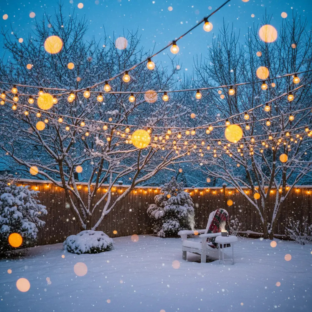 98FT 50 Bulbs Solar G40 Globe String Lights Outdoor Patio