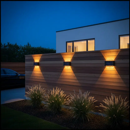 Solar Wall Lights Outdoor for Fence & Porch – 10 LED Up & Down, 2/6/10 Pack