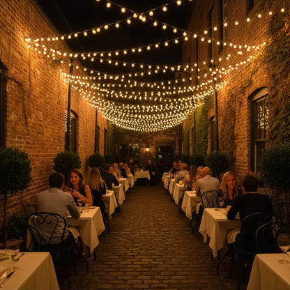 98FT 50 Bulbs Solar G40 Globe String Lights Outdoor Patio
