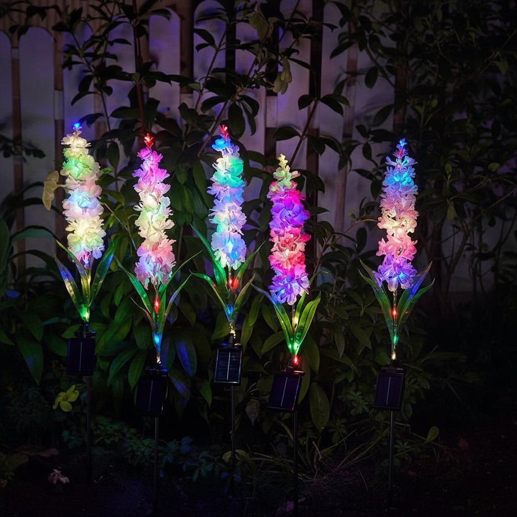 Solar Floral Garden Stake Lights for Pathways & Garden Beds