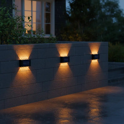 Solar Wall Lights Outdoor for Fence & Porch – 10 LED Up & Down, 2/6/10 Pack
