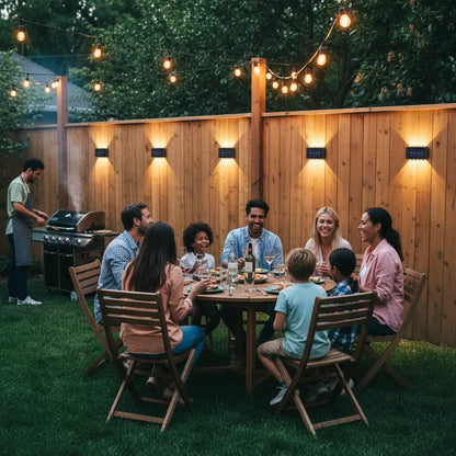 Solar Wall Lights Outdoor for Fence & Porch – 10 LED Up & Down, 2/6/10 Pack