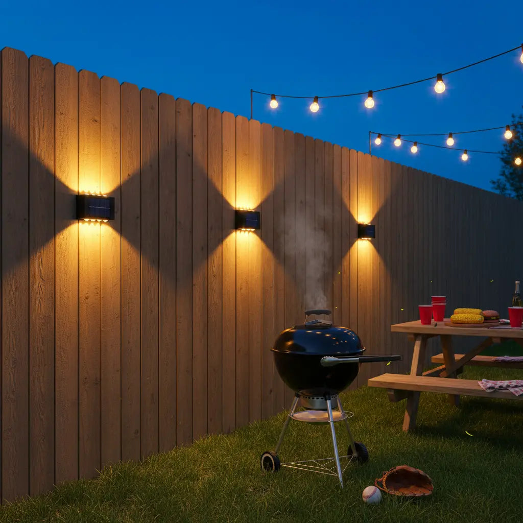 Solar Wall Lights Outdoor for Fence & Porch – 10 LED Up & Down, 2/6/10 Pack